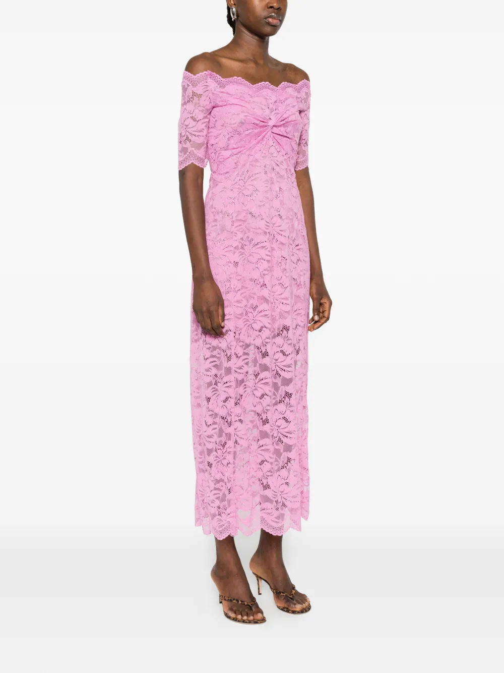 Rabanne Off-shoulder mini-jurk Roze