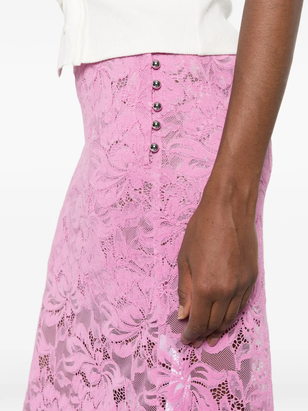 Rabanne Rok van kant Roze