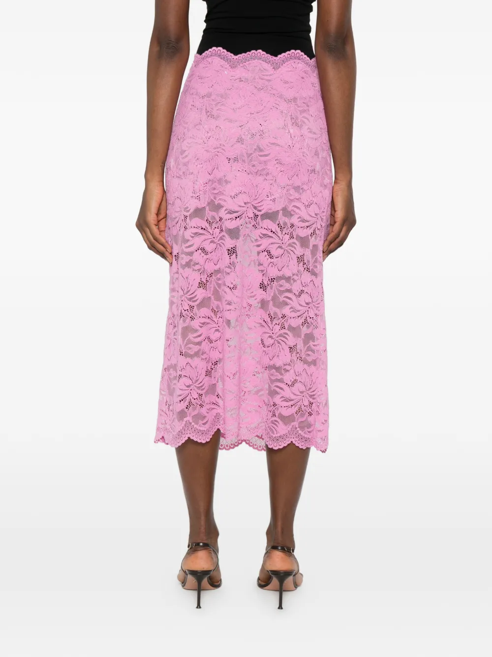 Rabanne Rok van kant Roze