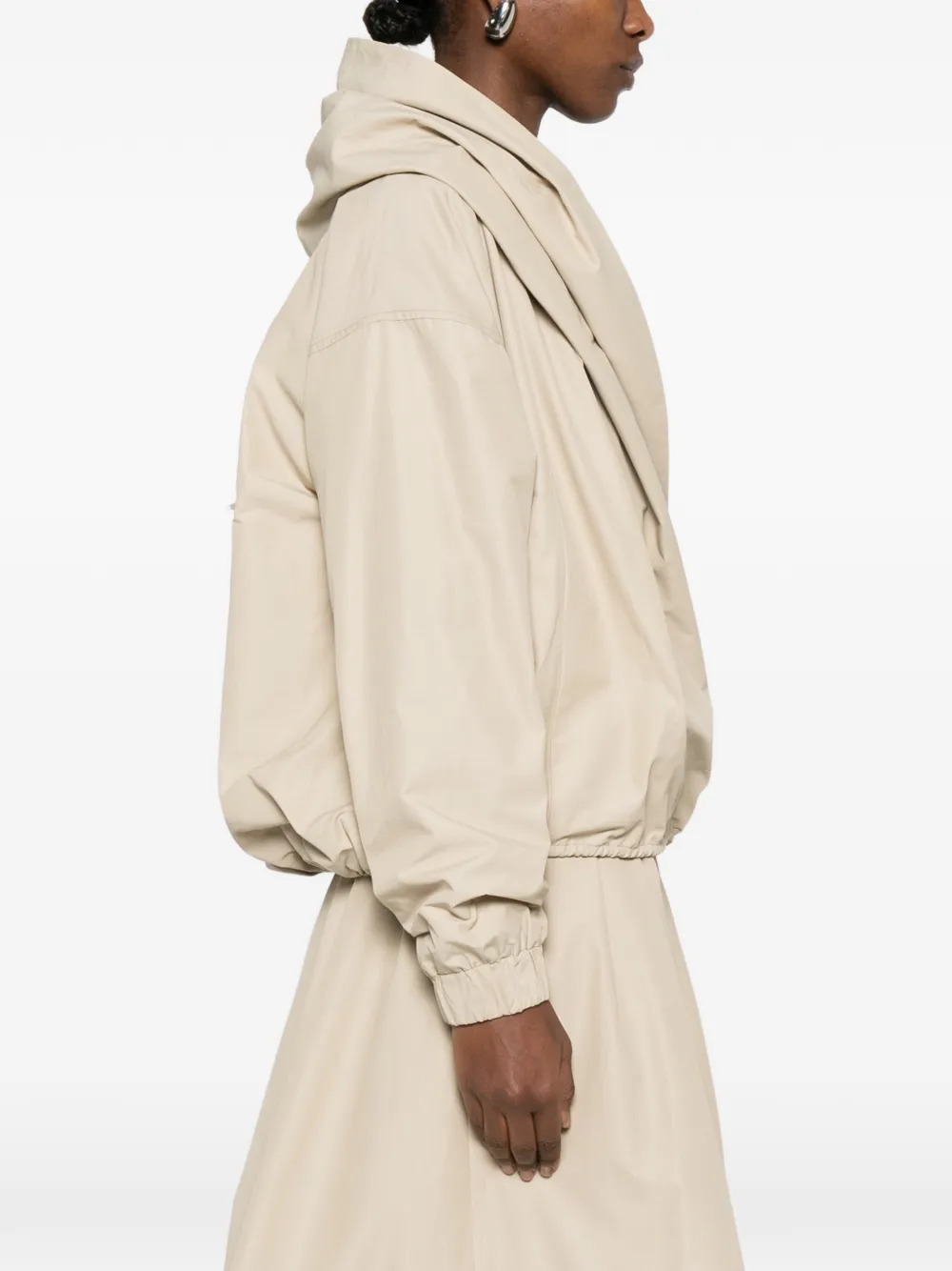  Brandon Maxwell Draped Hood Leisure Jacket - Neutrals 