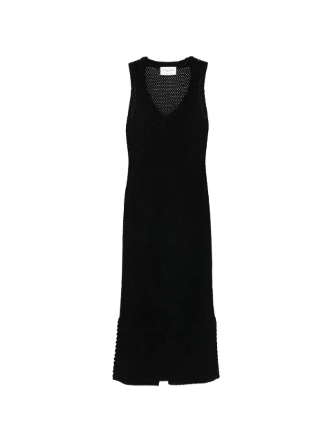 Brandon Maxwell Lou Lou knit pearl trim dress