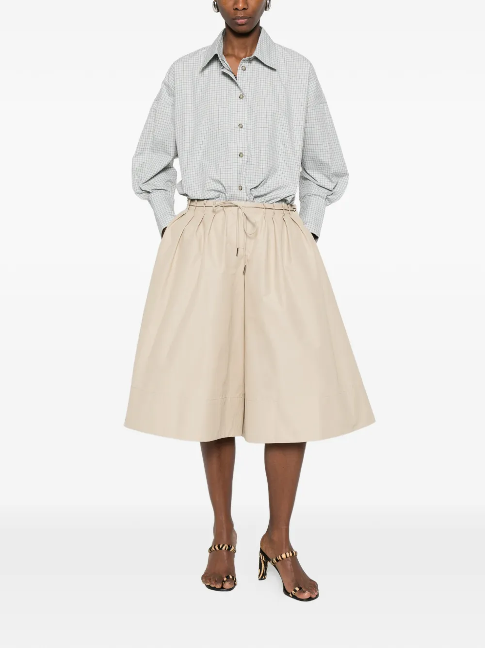 Brandon Maxwell checkered boyfriend shirt - Grijs