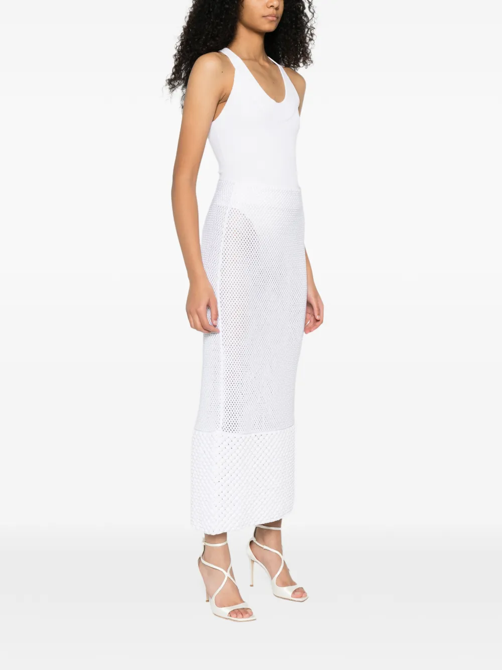  Brandon Maxwell Ribbed Bodysuit - White 