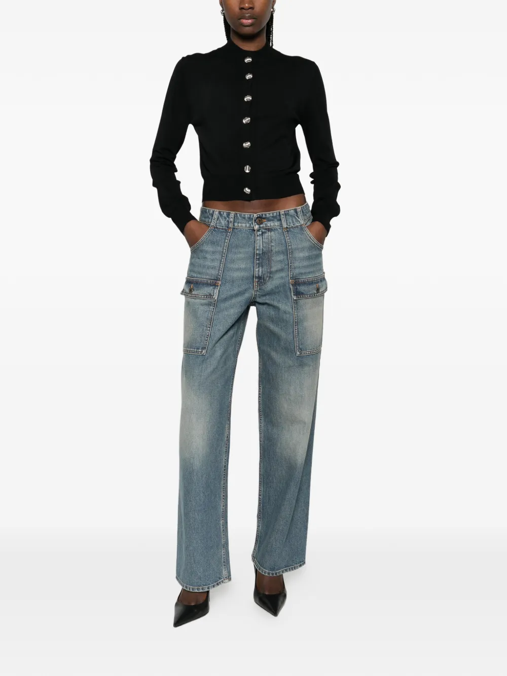  Brandon Maxwell Aubrey Button-up Cardigan - Black 