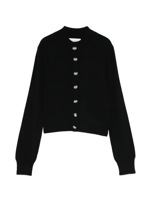 Brandon Maxwell Aubrey Button-up Cardigan in Black