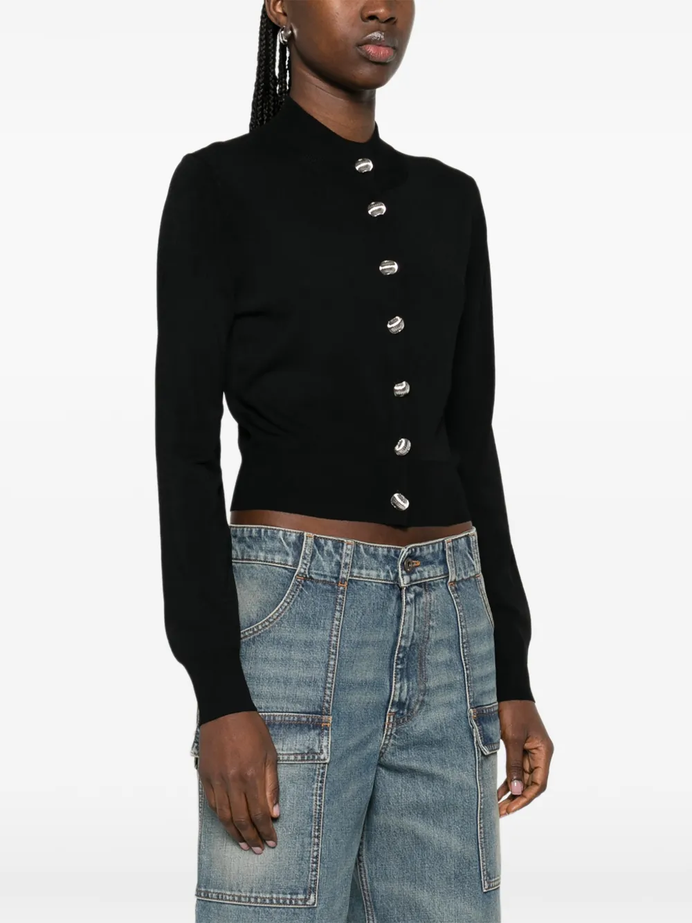  Brandon Maxwell Aubrey Button-up Cardigan - Black 