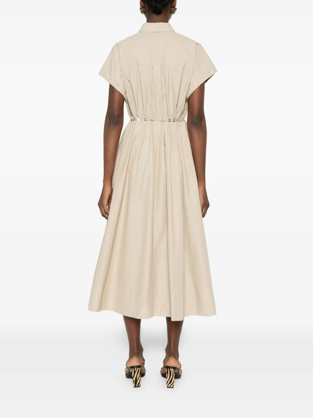 Brandon Maxwell Blake blousejurk met ringlets Beige