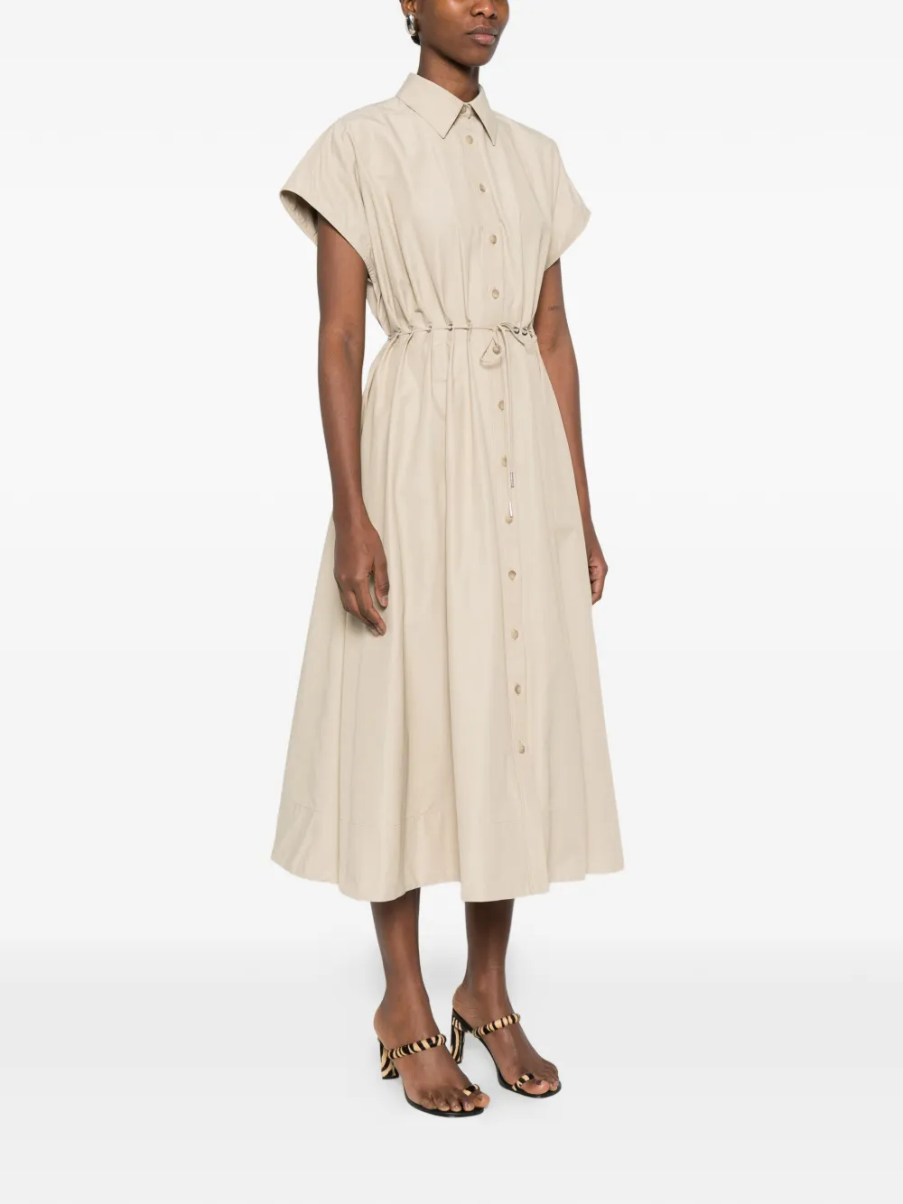 Brandon Maxwell Blake blousejurk met ringlets Beige
