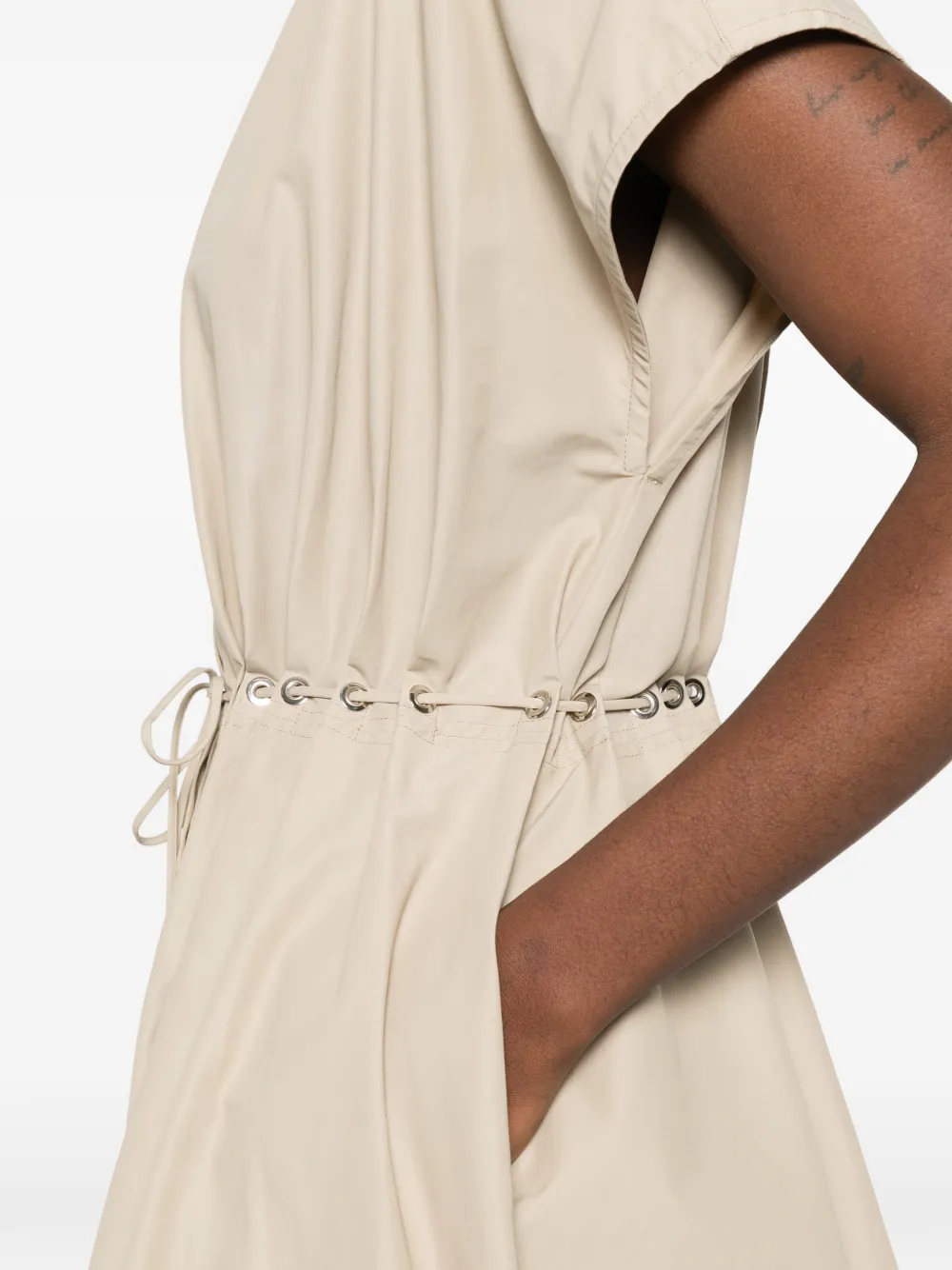 Brandon Maxwell Blake blousejurk met ringlets Beige
