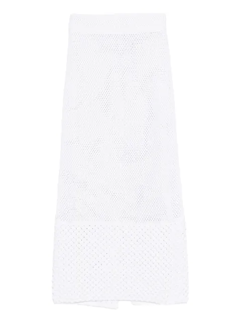 Brandon Maxwell net stitch pearl trim skirt