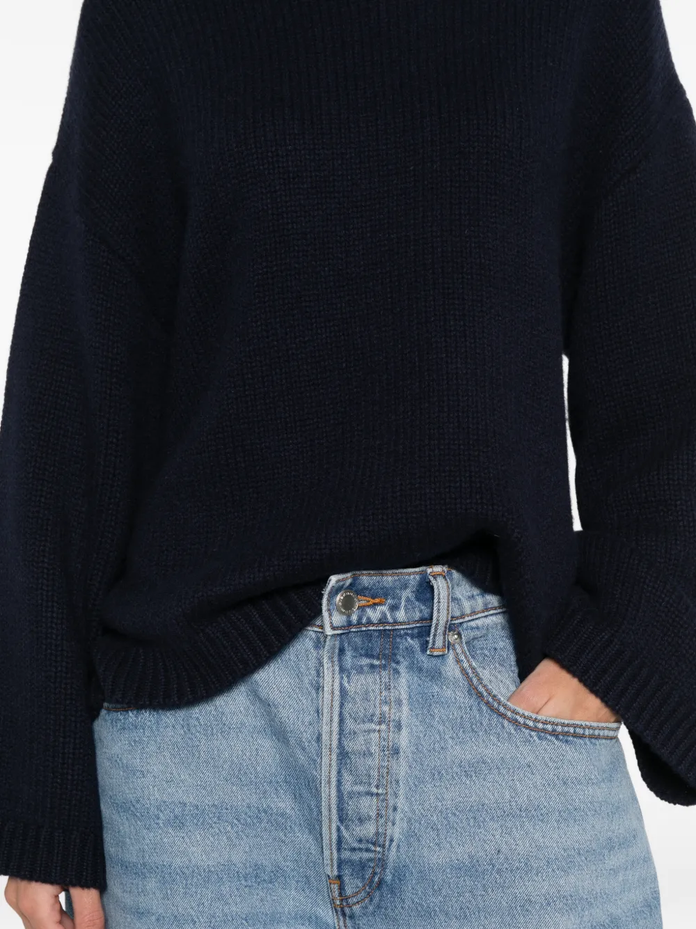 Soft Goat Chunky Cashmere Crew-neck Sweater In Multi