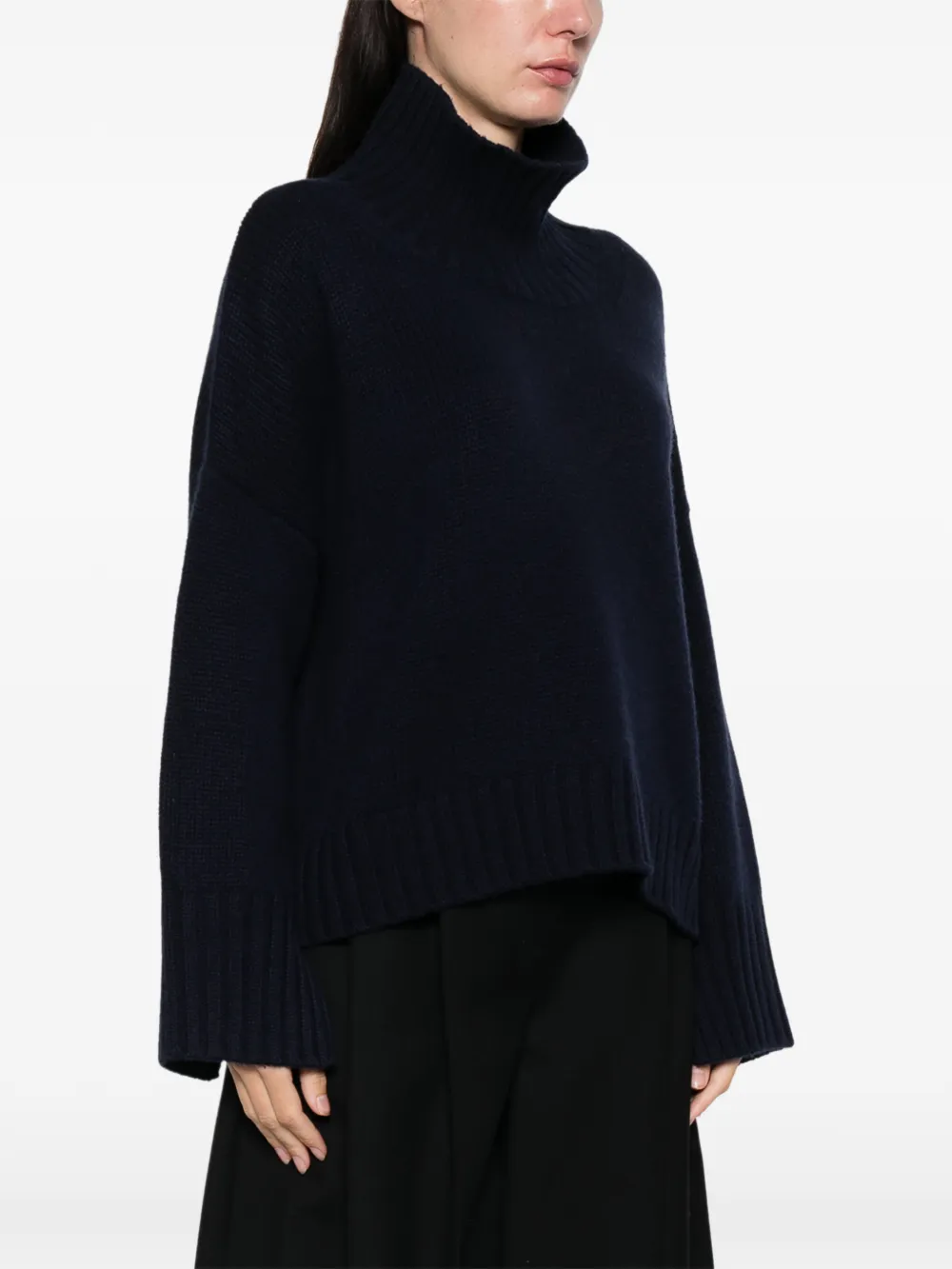 Soft Goat High-neck Sweater In Black