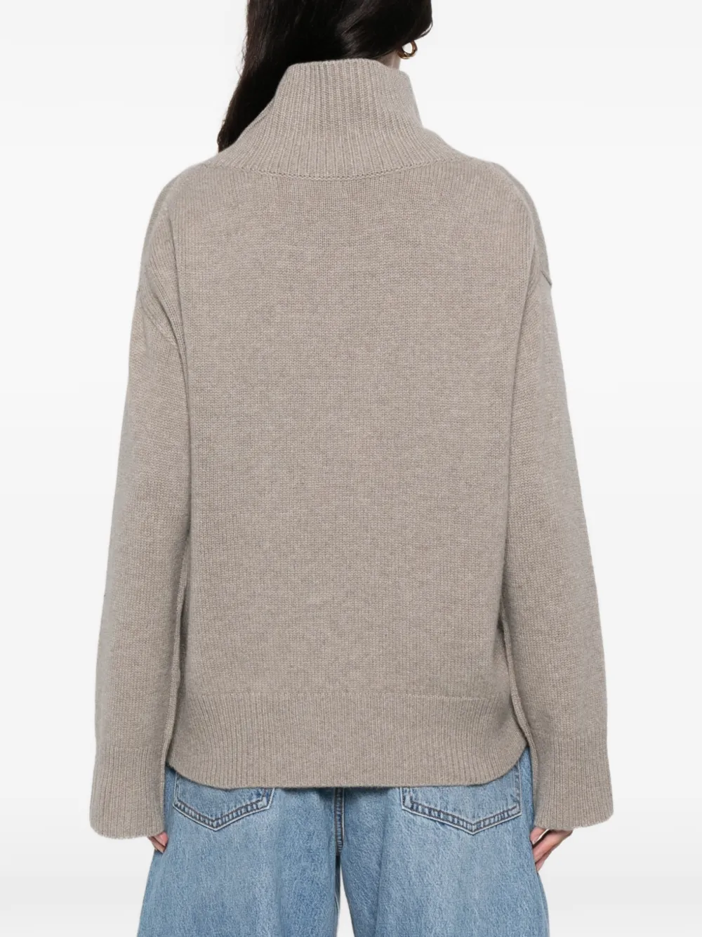 Soft Goat Turtleneck Cashmere Sweater In Brown