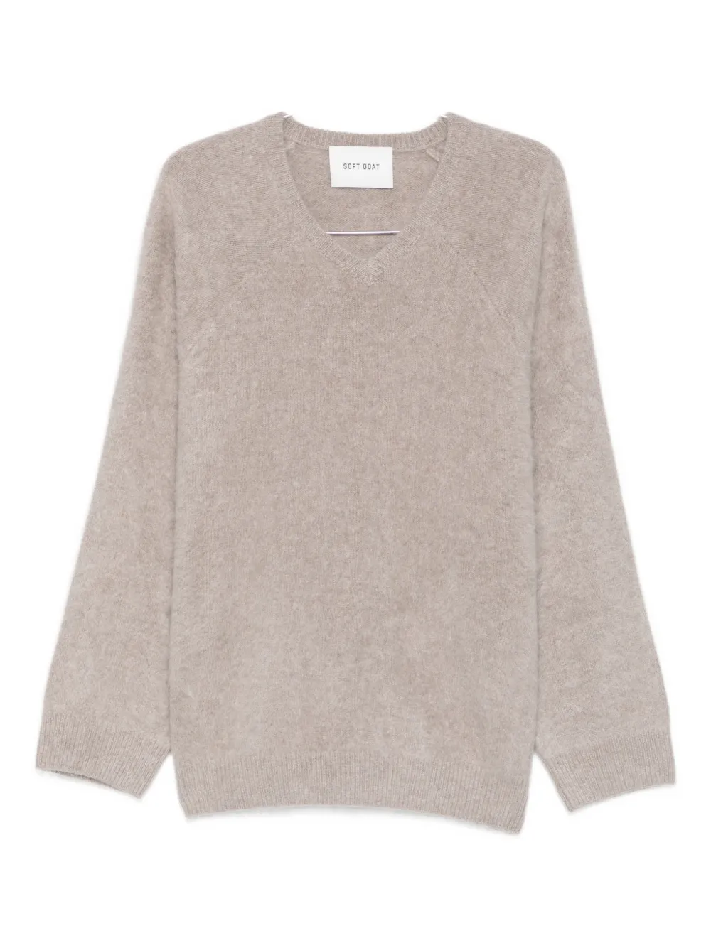 Soft Goat brushed v-neck sweater - Toni neutri