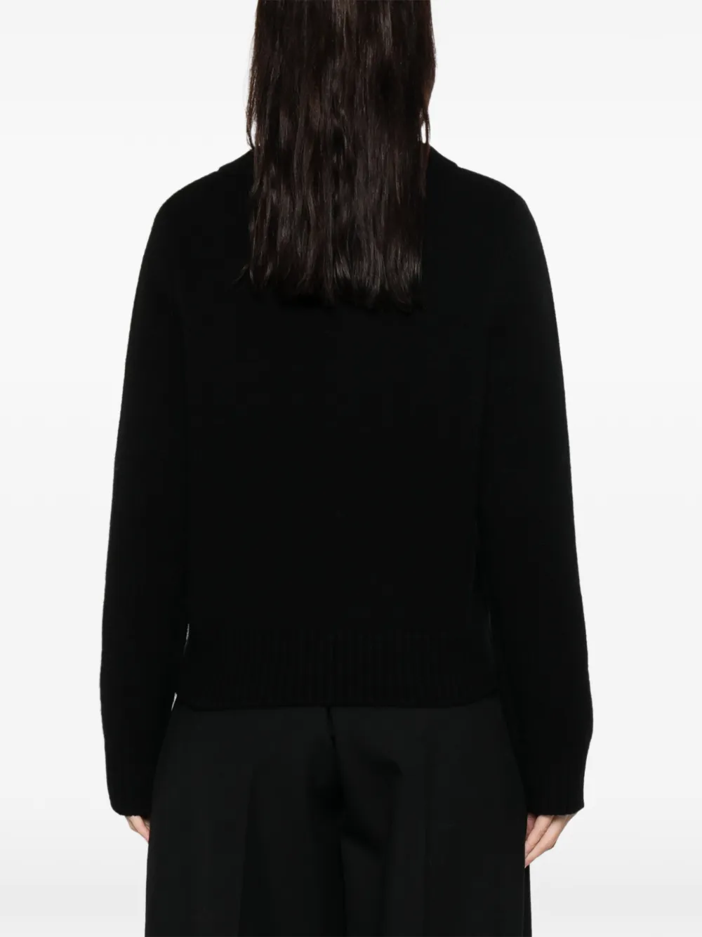 Soft Goat V-neck Sweater In Black