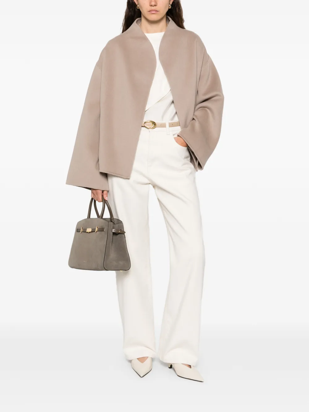 Soft Goat open-front short oversized coat | Oversized Coats | Image 2