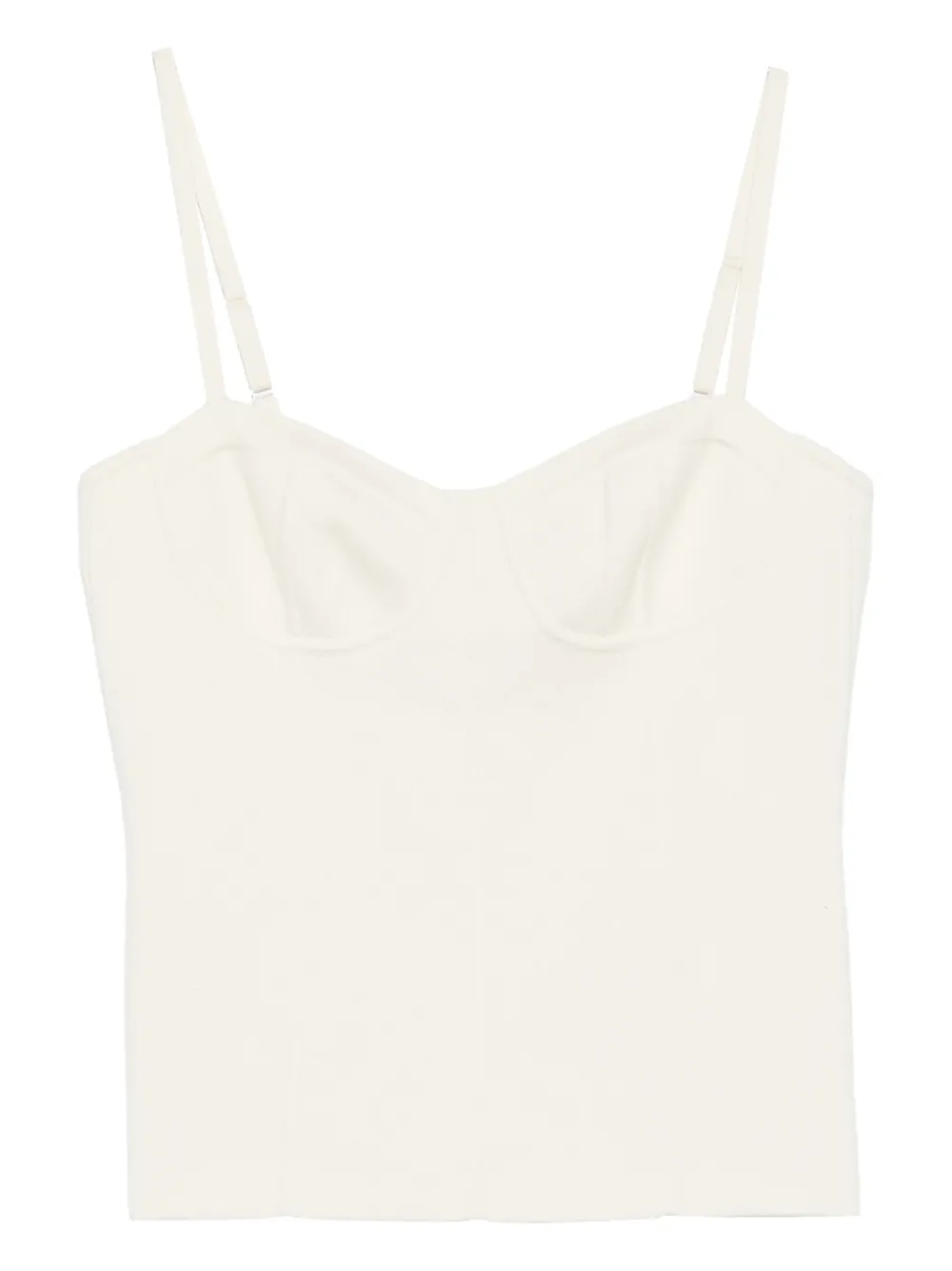 Soft Goat spaghetti-strap cashmere top - Bianco