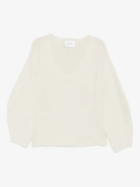 Soft Goat PUFF SLEEVE V-NECK KNIT