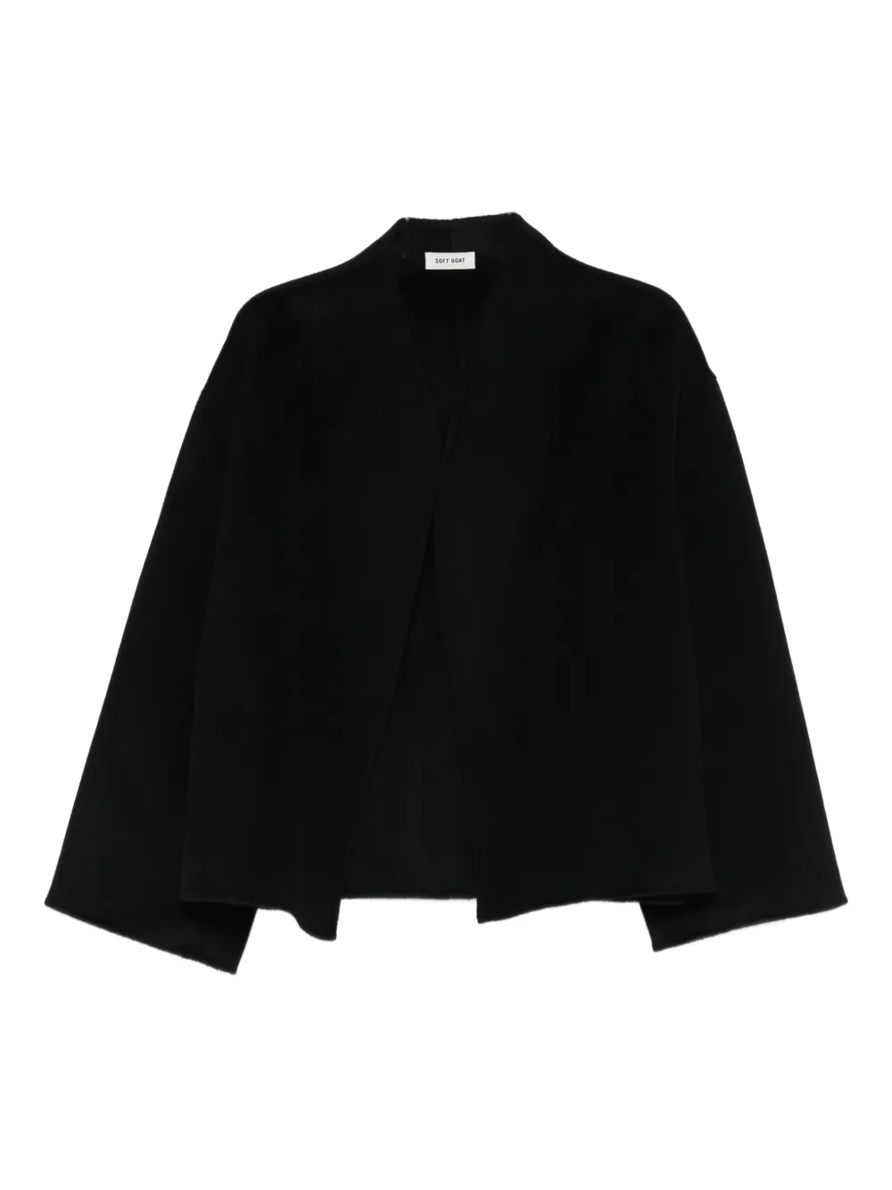 Soft Goat open-front short oversized coat | Black | Image 1