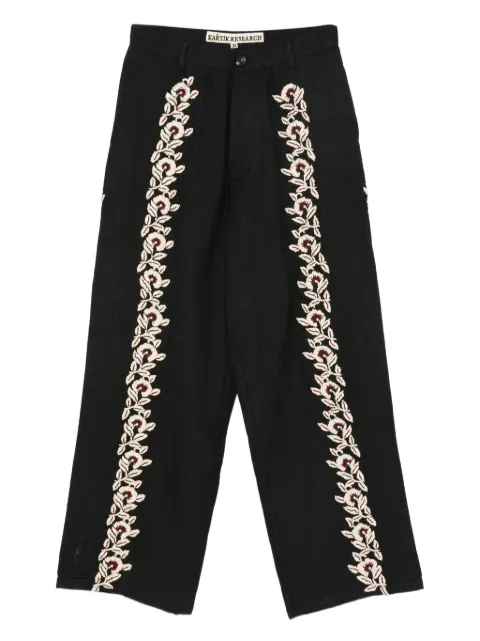Kartik Research floral-embroidered trousers