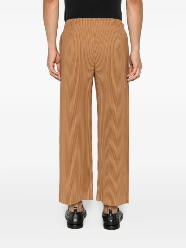 小物 80's issey miyake men wrinkle silk stall Homme Plissé Issey Miyake Calça Reta Plissada | Marrom | FARFETCH BR