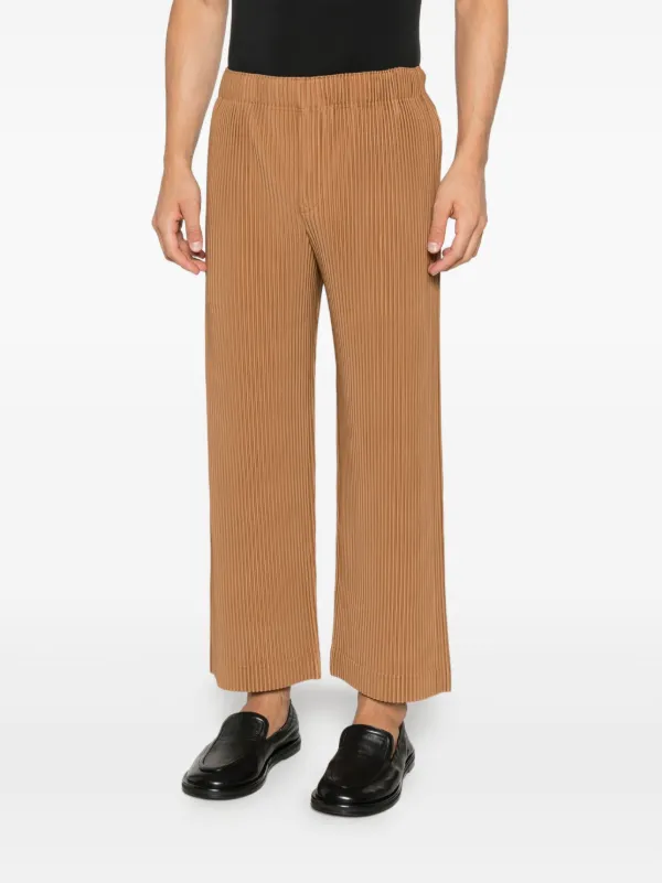 Homme Plissé Issey Miyake プリーツ ストレートパンツ | ブラウン 