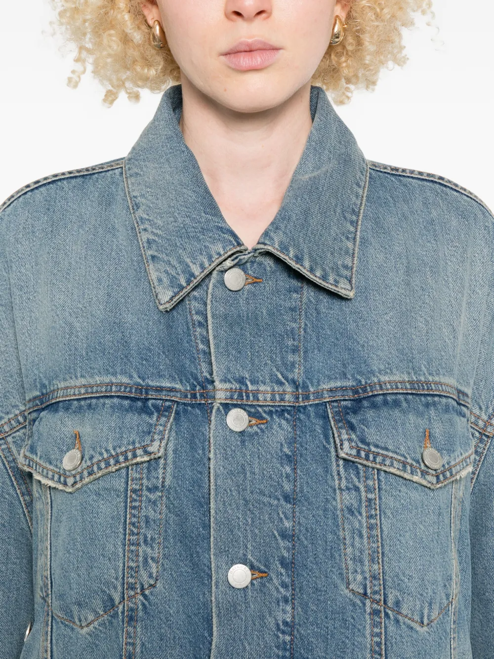 Haikure Denim jack Blauw