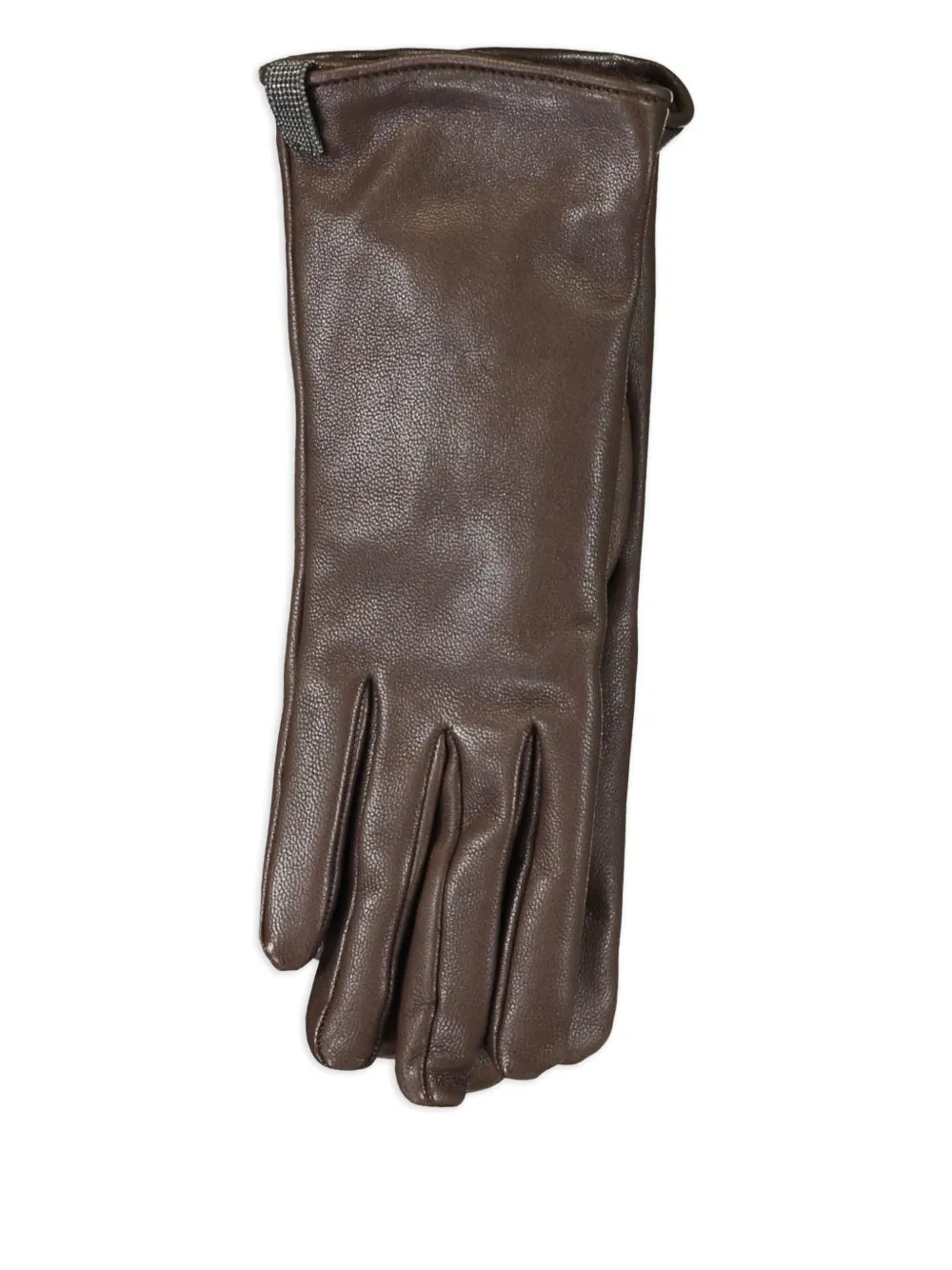 Brunello Cucinelli Leather Gloves In Brown