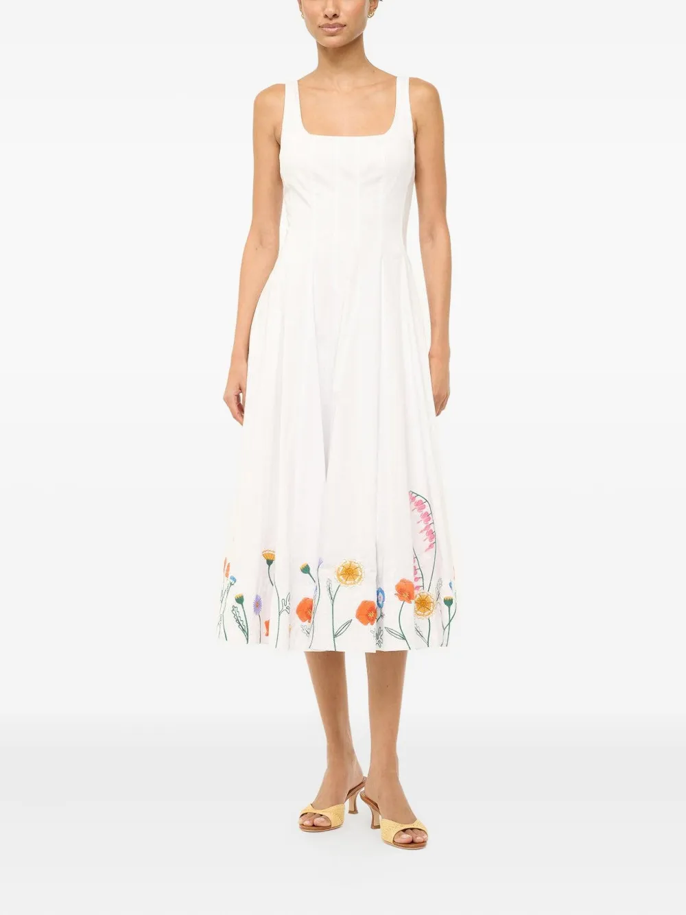 STAUD Wells midi dress - Wit