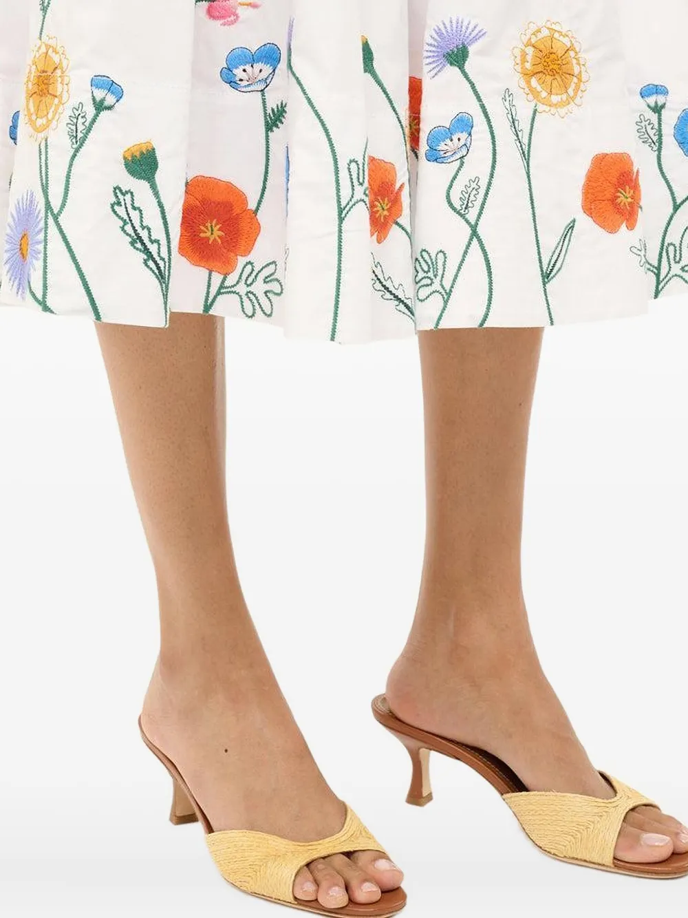 STAUD Wells midi dress Wit