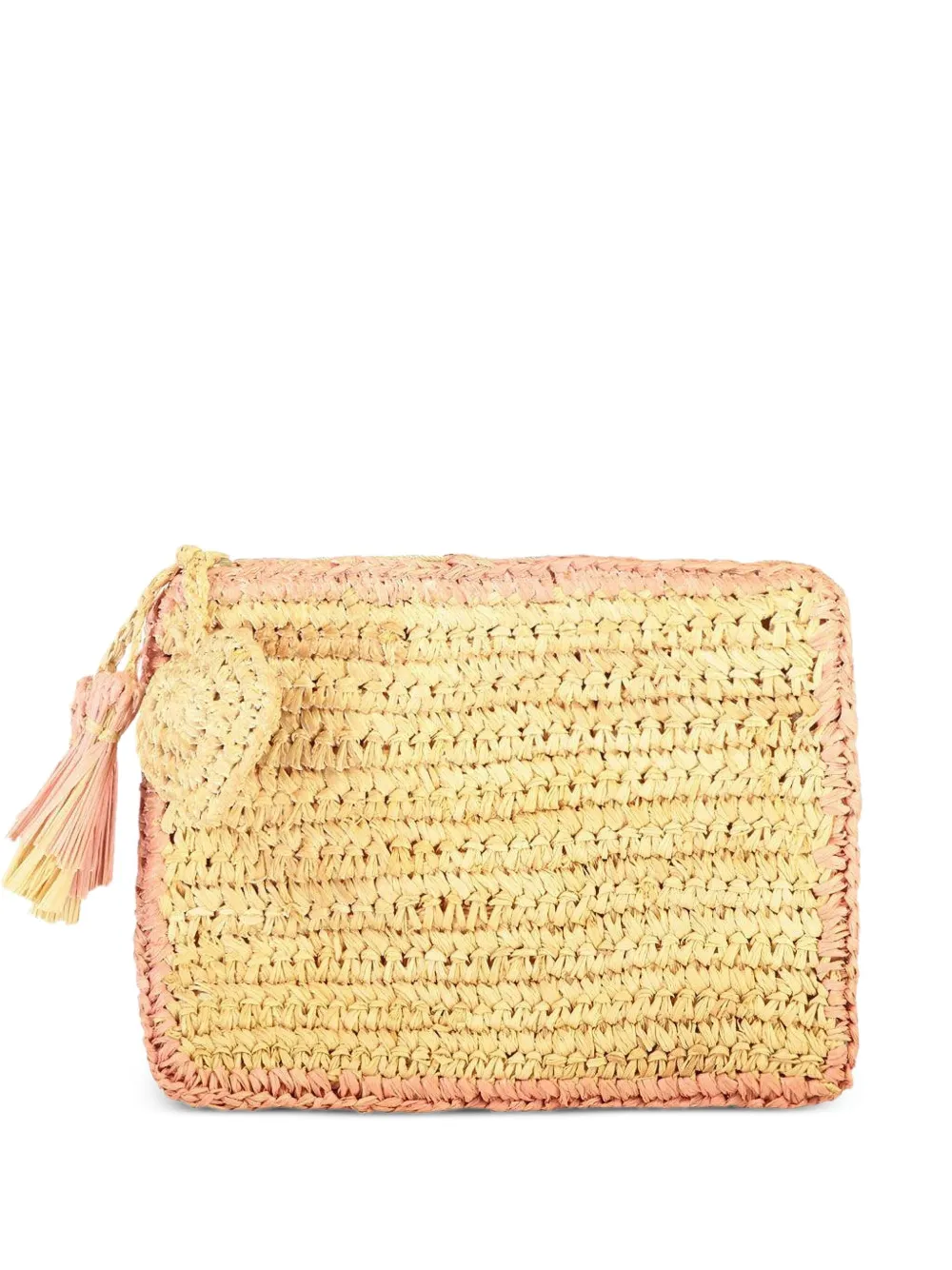 Aerin small raffia clutch bag - ニュートラル Aerin small raffia clutch bag - ニュートラル