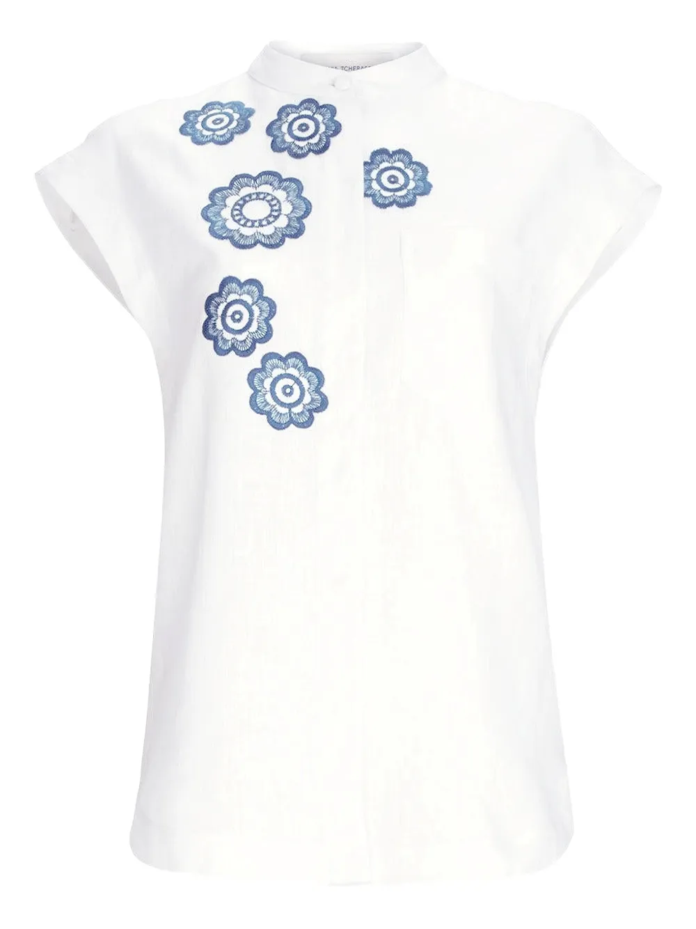 Silvia Tcherassi Adele Floral-embroidery Shirt In White