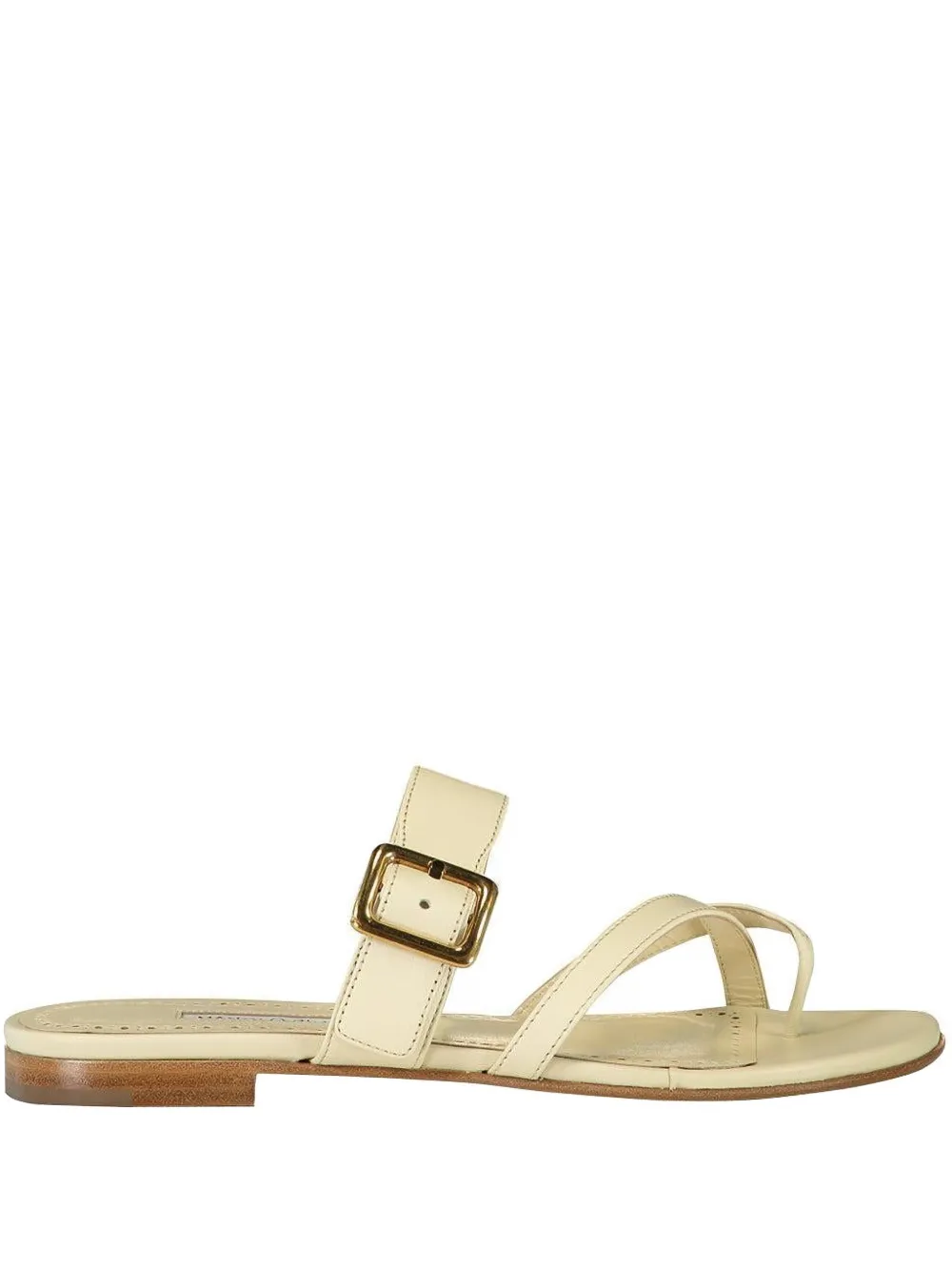 Manolo Blahnik Thalusa buckle-fastening leather sandals Neutrals