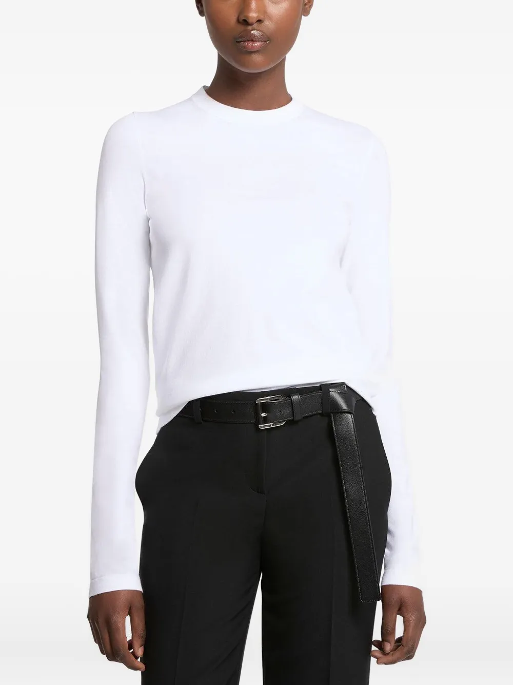 Michael Kors Collection long-sleeved crew-neck T-shirt Wit