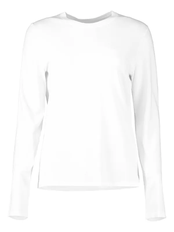 Michael Kors Collection Long-sleeved Crew-neck T-shirt in White