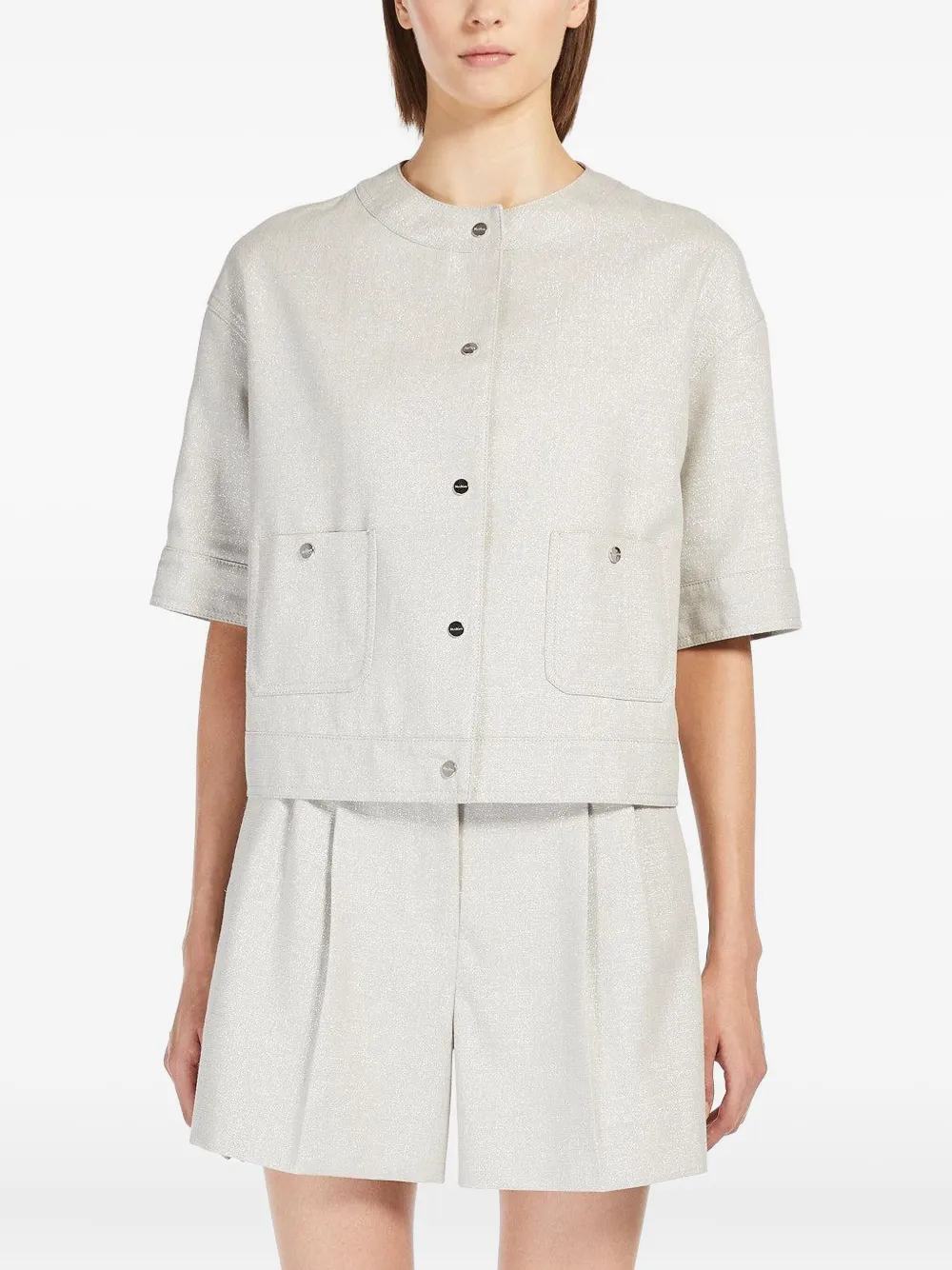 Max Mara Short-sleeves Jacket In Metallic