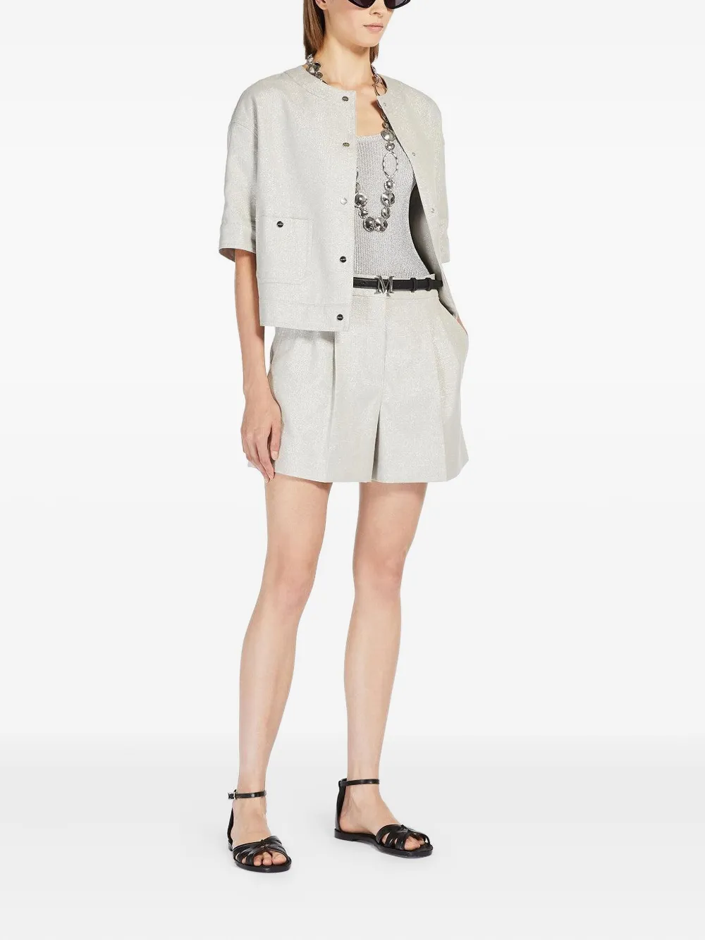 Max Mara Short-sleeves Jacket In Metallic