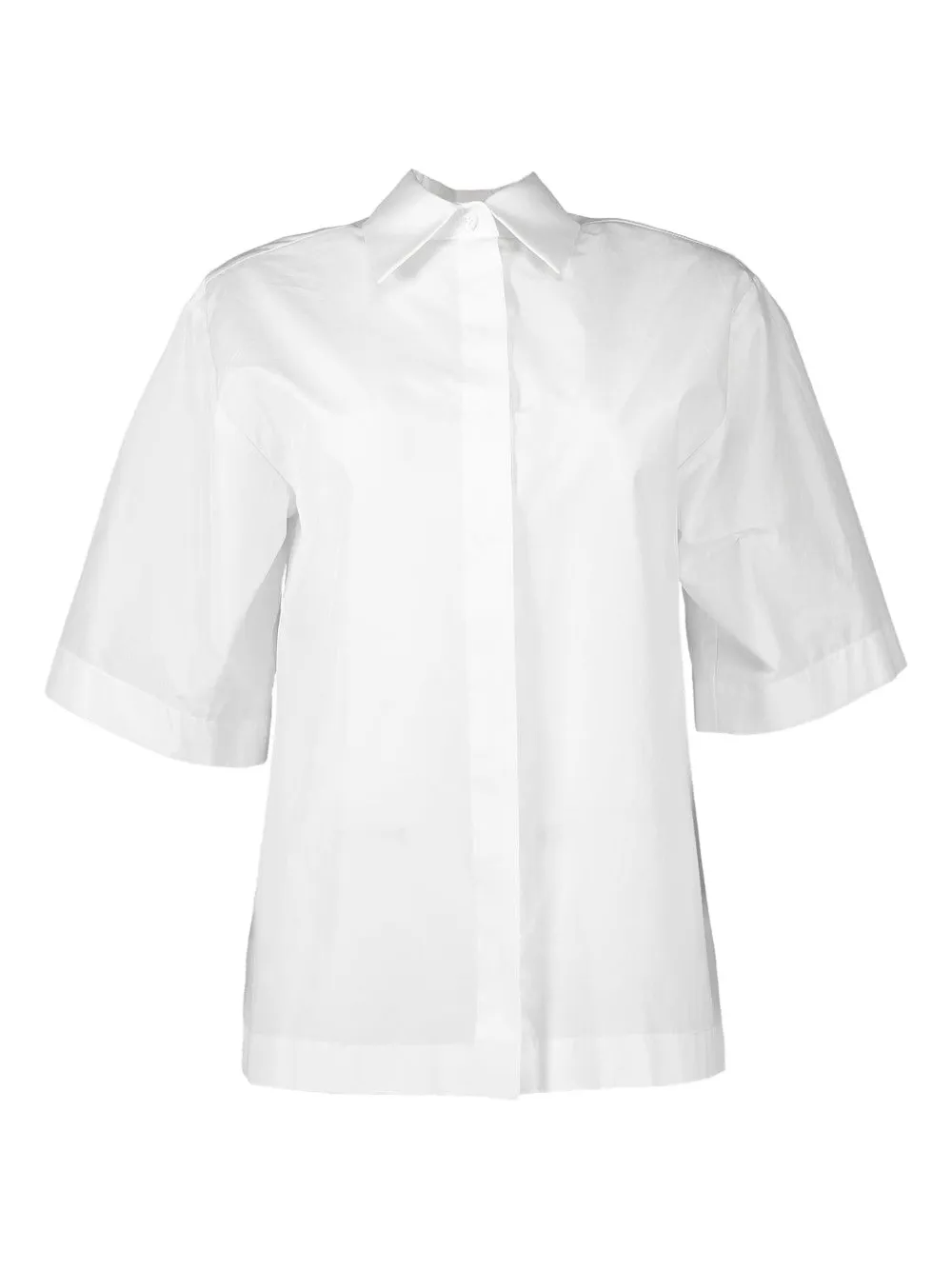 Michael Kors Short-sleeve Button-up Shirt In White