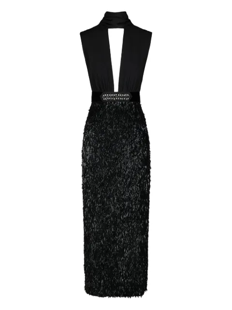 Johanna Ortiz Her Vibe embellished keyhole-neck maxi dress