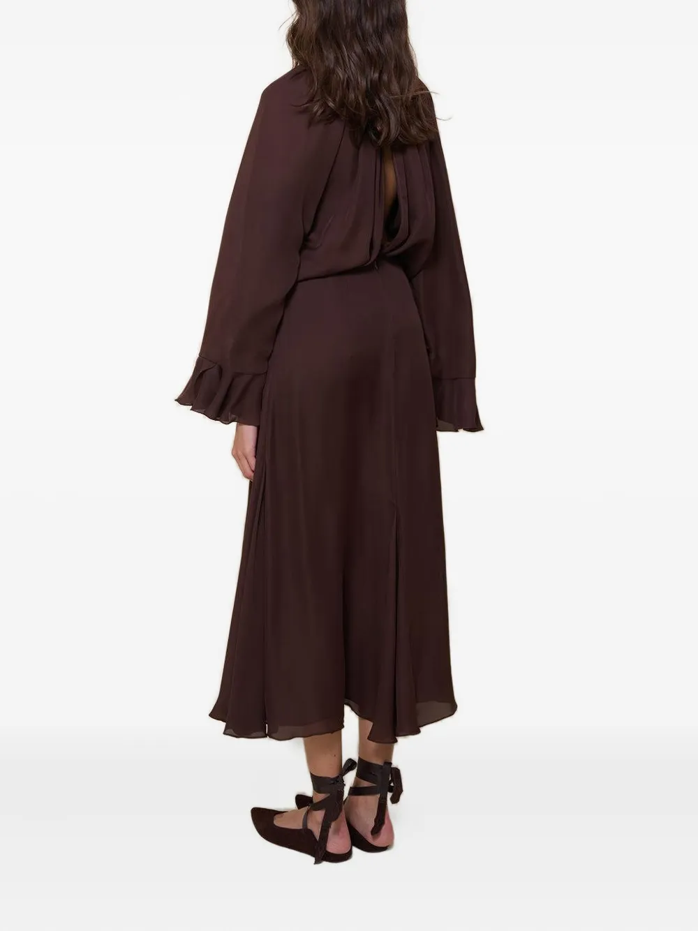 Johanna Ortiz ruffled-sleeve blouse Rood