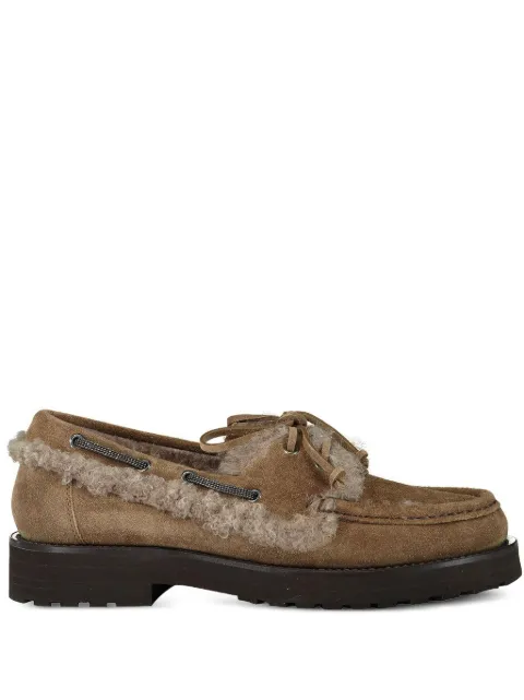 Brunello Cucinelli fleece-trimmed loafers