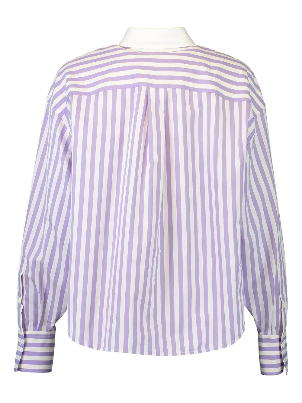 Brunello Cucinelli Striped Logo-embroidered Shirt In Purple