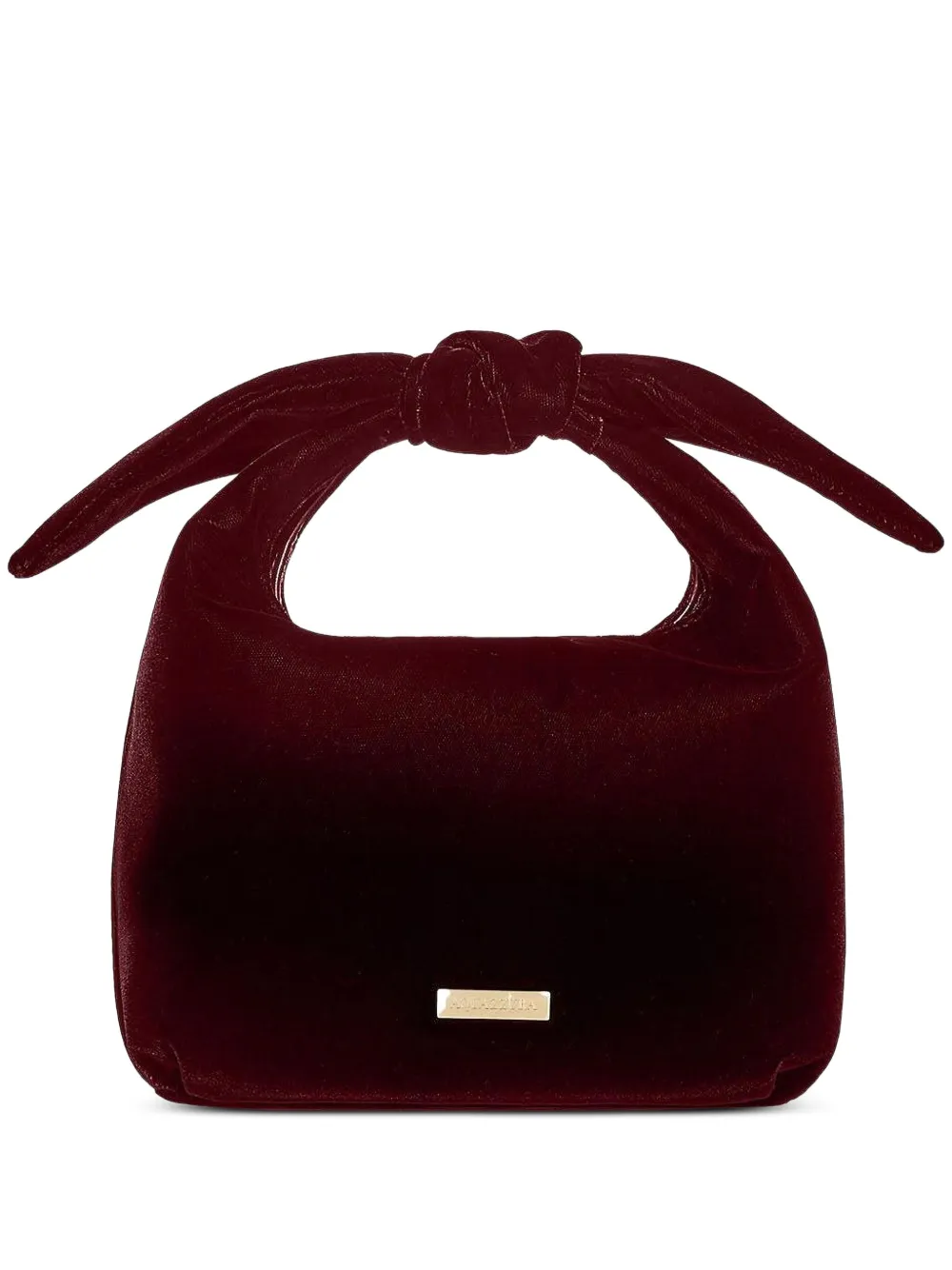 Aquazzura Bow-tie Velvet Tote Bag In Red