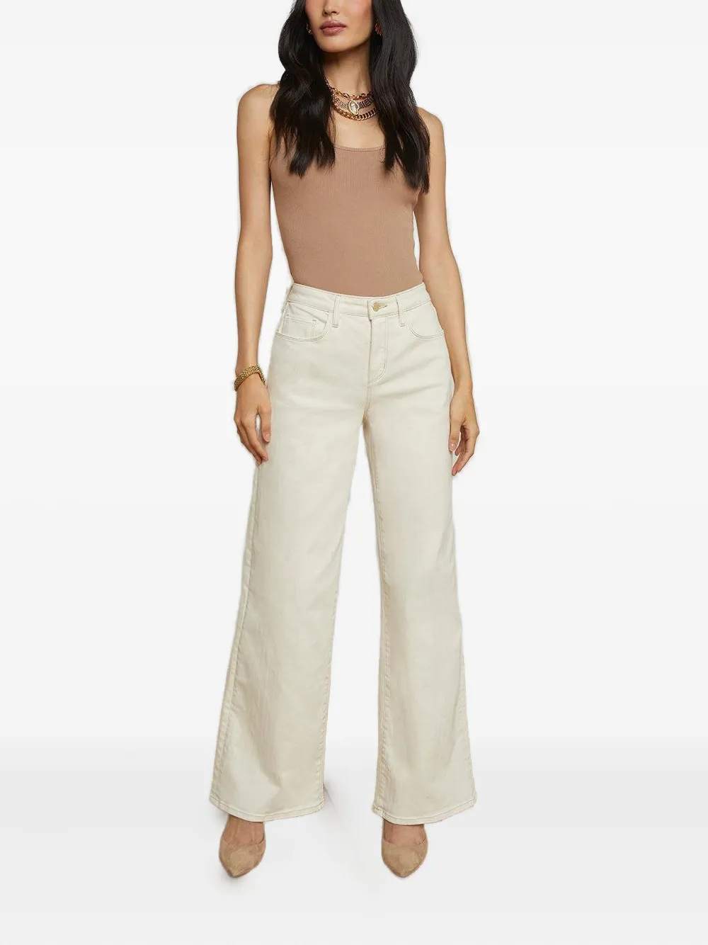 L'Agence Alicient wide-leg trousers - Beige