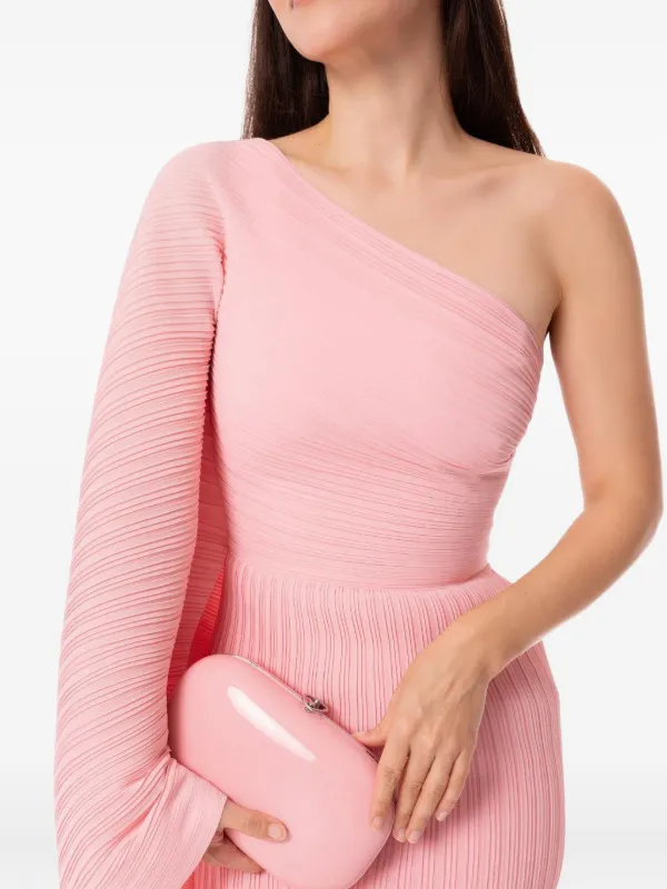 knee length dresses for ladies Zora One Shoulder Pleated Midi Dress main image 1