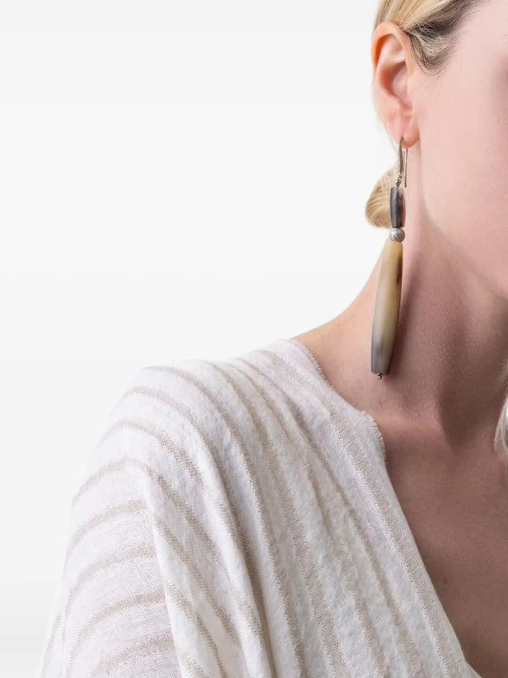 Brunello Cucinelli horn drop earrings | Image 2
