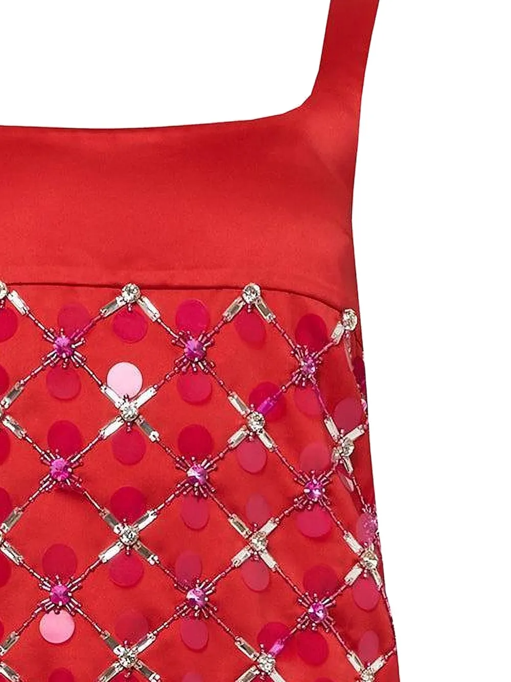 DES PHEMMES Mini-jurk verfraaid met kristallen - Rood