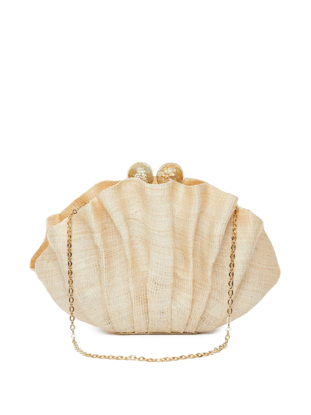 Poolside The Origami Scallop Clutch Bag In Neutral