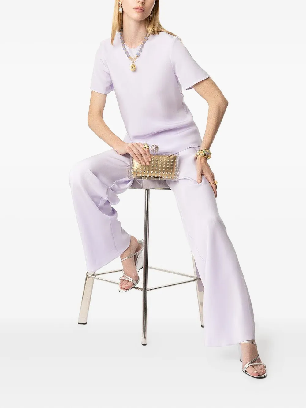 Peter Cohen bias wide-leg trousers Paars