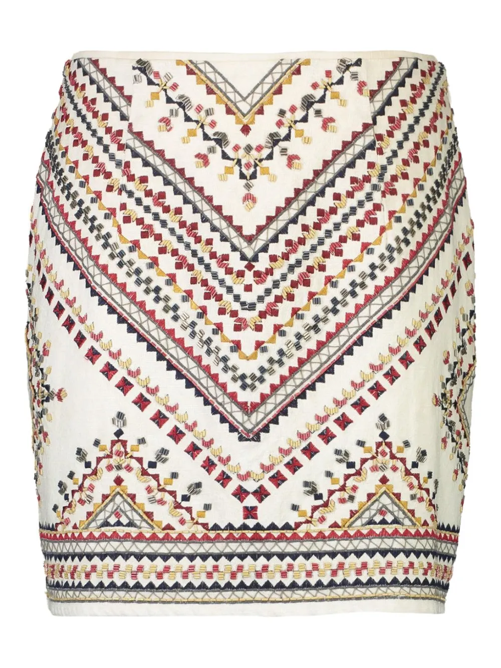 Christy Lynn Kairi geometric-embroidery mini skirt | Neutrals | Image 1